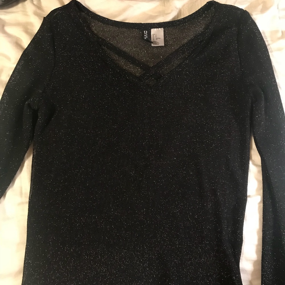 Sparkly black crop top